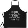 Jesus Christian Gift for Men Women God Chef Apron - Womens God Is Within Her She Will Not Fail PSLAM 465 T-shirt Black Kitchen Aprons - Grill Cook Apron 1 Size Fits All view 1