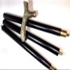 Ganga Nautical Canes and Wooden Walking Stick for Men and Women - 37" Brown Ebony Brass T Shape Handle in Golden Tone Natural Wood view 1