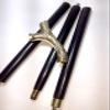 Ganga Nautical Canes and Wooden Walking Stick for Men and Women - 37" Brown Ebony Brass T Shape Handle in Golden Tone Natural Wood view 2