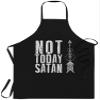 Funny Chef Apron Joke Gag Gift - Not Today Satan Christian Faith Believer Funny Bible T-Shirt Black Kitchen Aprons - Grill Cook Apron 1 Size Fits All view 1