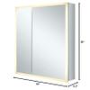Fine Fixtures Bathroom Medicine Cabinet, Aluminum, Recessed/Surface Mount, 30" x 30", 2 Door, Mirrored w/LED view 2