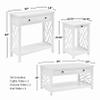 Alaterre Furniture Coventry 36" Coffee, End Tray and Console/TV Table, Set of 3, White view 3