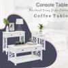 Alaterre Furniture Coventry 36" Coffee, End Tray and Console/TV Table, Set of 3, White view 4