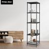Design Ideas MeshWorks 5 Tier Full Size Metal Storage Shelving Unit Tower for Kitchen, Office, or Garage Organization, 13.8 x 13.8 x 70.9, Black view 2