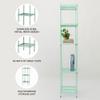 Design Ideas MeshWorks 5 Tier Full Size Metal Storage Shelving Tower for Kitchen, Office, or Garage Organization, 13.8 x 13.8 x 70.9, Sage Green view 4