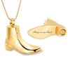 BAOWIQI Cremation Jewelry Shoe Shape Urn Necklace Ashes Keepsake Holder Memorial Urn Necklace Personality Necklace view 2