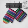 QIANKUI Colorful Mexican Stripes Oven Mitts and Pot Holder Kitchen Set, Heat Resistant Non-Slip Oven Mitten Glove for Cooking Baking BBQ Grilling view 3