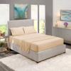 5 Pcs Split Bed Sheet Set + Duvet Cover with Zipper Closure & Corner Ties 100% Combed Cotton 600 TC Split Cal-King Size Sheet Set For Adjustable Bed All Around Fitted Upto 28" DP(6 PC | Beige Cream) view 1