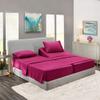 5 Pcs Split Bed Sheet Set + Duvet Cover with Zipper Closure & Corner Ties 100% Combed Cotton 600 TC Split Cal-King Size Sheet Set For Adjustable Bed All Around Fitted Upto 28" DP(6 PC | Magenta) view 2