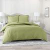 5 Pcs Split Bed Sheet Set + Duvet Cover with Zipper Closure & Corner Ties 100% Combed Cotton 600 TC Split Cal-King Size Sheet Set For Adjustable Bed All Around Fitted Upto 32" DP(6 PC | Sage) view 4