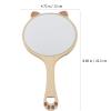 Hemoton Girl Handheld Mirror Cute Cat Ear Shaped Cosmetic Mirror Wooden Handle for Travel and Home Use Portable Makeup Tool for Students and Role-Playing view 2