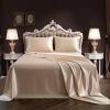 5 PC Satin Bedding Set Soft Silky Satin Bed Set with Zipper Closure & Corner Ties With 600 Thread Count 18'' Deep Pocket of Fitted Sheet (Duvet cover+Fitted+Flat+Pillowcases)Oversized King ,Beige view 4