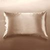 5 PC Satin Bedding Set Soft Silky Satin Bed Set with Zipper Closure & Corner Ties With 600 Thread Count 18'' Deep Pocket of Fitted Sheet (Duvet cover+Fitted+Flat+Pillowcases)Oversized King ,Khaki view 4
