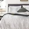 5 PC Satin Bedding Set Soft Silky Satin Bed Set with Zipper Closure & Corner Ties With 600 Thread Count 18'' Deep Pocket of Fitted Sheet (Duvet cover+Fitted+Flat+Pillowcases)Queen/Full ,White view 1