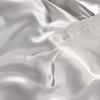 5 PC Satin Bedding Set Soft Silky Satin Bed Set with Zipper Closure & Corner Ties With 600 Thread Count 18'' Deep Pocket of Fitted Sheet (Duvet cover+Fitted+Flat+Pillowcases)Queen/Full ,White view 4