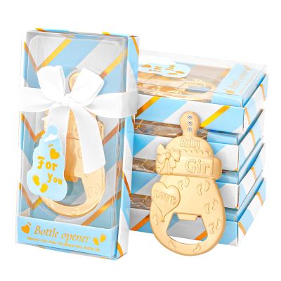 24 PCS Baby Bottle Opener Favors Baby Boy Shower Party Favors Baby Boy Shower Gifts Decorations Souvenirs for Guest (Blue, 24)