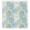 Ambesonne Floral Shower Curtain, Modern Floral Ornate Petals Flourish Traditional Springtime Garden Leaves, Cloth Fabric Bathroom Decor Set with Hooks, 69" W x 75" L, Pale Green view 2