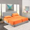 5 Pcs Split Bed Sheet Set + Duvet Cover with Zipper Closure & Corner Ties 100% Cotton 600 TC Split Cal-King Size Sheet Set For Adjustable Bed All Around Fitted Upto 32" DP(6 PC | Apricot Buff Orange) view 2