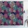 Ambesonne Floral Shower Curtain, Modern Floral Ornate Petals Flourish Traditional Springtime Garden Leaves, Cloth Fabric Bathroom Decor Set with Hooks, 69" W x 70" L, Seafoam Salmon view 1