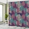 Ambesonne Floral Shower Curtain, Modern Floral Ornate Petals Flourish Traditional Springtime Garden Leaves, Cloth Fabric Bathroom Decor Set with Hooks, 69" W x 70" L, Seafoam Salmon view 4
