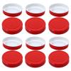 12pcs Jar Lids Tinplate Airtight Canning Jars Caps Leakproof Split Sealing Cover Round Metal Ring for Regular Mouth Kerr Jars Bottles 70mm Red view 1