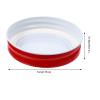 12pcs Jar Lids Tinplate Airtight Canning Jars Caps Leakproof Split Sealing Cover Round Metal Ring for Regular Mouth Kerr Jars Bottles 70mm Red view 3