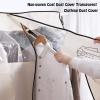 [2pcs] Garment Bags Clothes Cover, Portable Floor-Standing Hanger Dustproof Clothes Bag for Suit, Coat, Dress Closet Clothes Storage,Brown view 3