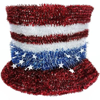 Brite Star 10.25" W x 5" D x 8.25" H Patriotic Top Hat Tinsel Frame