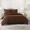 5 Pcs Split Bed Sheet Set + Duvet Cover with Zipper Closure & Corner Ties 100% Combed Cotton 600 TC Split Cal-King Size Sheet Set For Adjustable Bed All Around Fitted Upto 28" DP(6 PC | Chocolate) view 4