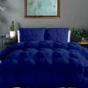 100% Organic Cotton Pinch Pleated Comforter with 2 Pillow,500 GSM Ultra-Soft Goose Down with 4 Corner Tabs Beautiful Pinch Pleat Baffle Box Design,Light Weight Comforter(Queen/Full-Royal Blue) view 1