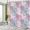 Ambesonne Floral Shower Curtain, Modern Floral Ornate Petals Flourish Traditional Springtime Garden Leaves, Cloth Fabric Bathroom Decor Set with Hooks, 69" W x 84" L, Rose White view 4