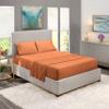 5 Pcs Split Bed Sheet Set + Duvet Cover with Zipper Closure & Corner Ties 100% Combed Cotton 600 TC Split Cal-King Size Sheet Set For Adjustable Bed All Around Fitted Upto 28" DP(6 PC | Rust) view 1