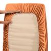 5 Pcs Split Bed Sheet Set + Duvet Cover with Zipper Closure & Corner Ties 100% Combed Cotton 600 TC Split Cal-King Size Sheet Set For Adjustable Bed All Around Fitted Upto 28" DP(6 PC | Rust) view 3