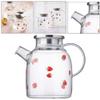 1pc Strawberry Cold Brew Teapot Strawberry Decor Drink Pitcher with Lid Water Pitcher with Lid Water Bottles Glass Tea Kettle Tea Pot Measuring Cup Stainless Steel Household view 2