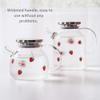 1pc Strawberry Cold Brew Teapot Strawberry Decor Drink Pitcher with Lid Water Pitcher with Lid Water Bottles Glass Tea Kettle Tea Pot Measuring Cup Stainless Steel Household view 3