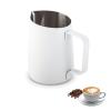 420ml/14oz Milk Frothing Pitcher, Stainless Steel Coffee Frother Cup Steaming Pitchers Latte Art Tools for Milk Coffee Cappuccino Latte Art White view 1