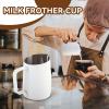 420ml/14oz Milk Frothing Pitcher, Stainless Steel Coffee Frother Cup Steaming Pitchers Latte Art Tools for Milk Coffee Cappuccino Latte Art White view 2