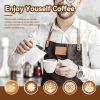 420ml/14oz Milk Frothing Pitcher, Stainless Steel Coffee Frother Cup Steaming Pitchers Latte Art Tools for Milk Coffee Cappuccino Latte Art White view 3