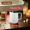 420ml/14oz Milk Frothing Pitcher, Stainless Steel Coffee Frother Cup Steaming Pitchers Latte Art Tools for Milk Coffee Cappuccino Latte Art White view 4