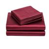 5 PC Satin Bedding Set Soft Silky Satin Bed Set with Zipper Closure & Corner Ties With 600 Thread Count 18'' Deep Pocket of Fitted Sheet (Duvet cover+Fitted+Flat+Pillowcases)Oversized King ,Burgundy view 4