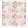 Ambesonne Floral Shower Curtain, Modern Floral Ornate Petals Flourish Traditional Springtime Garden Leaves, Cloth Fabric Bathroom Decor Set with Hooks, 69" W x 70" L, Beige Peach view 2