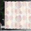 Ambesonne Floral Shower Curtain, Modern Floral Ornate Petals Flourish Traditional Springtime Garden Leaves, Cloth Fabric Bathroom Decor Set with Hooks, 69" W x 70" L, Beige Peach view 3