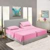 5 Pcs Split Bed Sheet Set + Duvet Cover with Zipper Closure & Corner Ties 100% Combed Cotton 600 TC Split Cal-King Size Sheet Set For Adjustable Bed All Around Fitted Upto 24" DP(6 PC | Light Pink) view 2