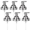 Amolliar Mason Jar Foaming Soap Dispenser Pump Lids (6 Pack), Refillable Foaming Pump Replacement for 16oz Regular Mouth Mason Jar, Waterproof Sticker, Kitchen Bathroom Farmhouse Decor, Brushed Nickel view 1