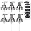 Amolliar Mason Jar Foaming Soap Dispenser Pump Lids (6 Pack), Refillable Foaming Pump Replacement for 16oz Regular Mouth Mason Jar, Waterproof Sticker, Kitchen Bathroom Farmhouse Decor, Brushed Nickel view 2