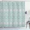 Ambesonne Tribal Shower Curtain, Hand Drawn Style Ethnic Pattern Geometric and Ornamental Aztec Design Print, Cloth Fabric Bathroom Decor Set with Hooks, 69" W x 70" L, Mint Green view 1