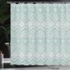 Ambesonne Tribal Shower Curtain, Hand Drawn Style Ethnic Pattern Geometric and Ornamental Aztec Design Print, Cloth Fabric Bathroom Decor Set with Hooks, 69" W x 70" L, Mint Green view 3