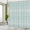 Ambesonne Tribal Shower Curtain, Hand Drawn Style Ethnic Pattern Geometric and Ornamental Aztec Design Print, Cloth Fabric Bathroom Decor Set with Hooks, 69" W x 70" L, Mint Green view 4