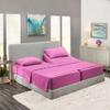 5 Pcs Split Bed Sheet Set + Duvet Cover with Zipper Closure & Corner Ties 100%Cotton 600 TC Split Cal-King Size Sheet Set For Adjustable Bed All Around Fitted Upto 24"DP(6 PC | Radiant Orchid Purple) view 2
