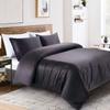 5 PC Satin Bedding Set Soft Silky Satin Bed Set with Zipper Closure & Corner Ties With 600 Thread Count 18'' Deep Pocket of Fitted Sheet (Duvet cover+Fitted+Flat+Pillowcases)Twin/TwinXL ,Black view 2